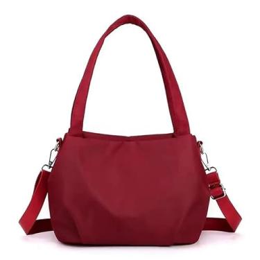 Imagem de EFDNK-HB Bolsa casual leve e versátil - Bolsa tiracolo de nylon à prova d'água com vários bolsos para mulheres diariamente, Vermelho, One Size