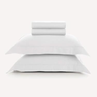 Imagem de Jogo de Cama Queen 300 Fios Karsten 100% Algodão Dallas Branco