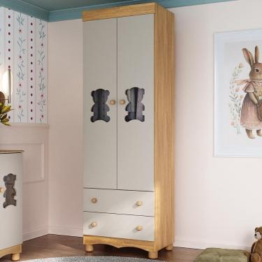 Imagem de Guarda-roupa Infantil 62cm 2 Portas com Vidro e 2 Gavetas Ternura Multimóveis MP4476