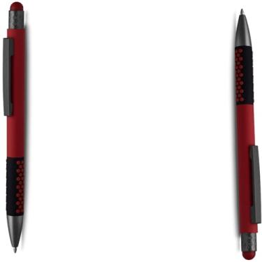 Imagem de Caneta Esferográfica Retrátil com Grip, Escrita Azul, Plástico, Kit com 1 e 2 Unidades (Vermelho 2)