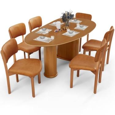 Imagem de Mesa Para Sala de Jantar Ourense com 06 Cadeiras Sala de Jantar Dara L02 Couríssimo Whisky - Lyam Decor