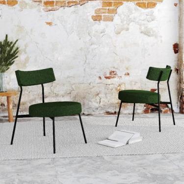 Imagem de Conjunto 2 Poltronas Estofadas Stout Verde Musgo City Est.preta