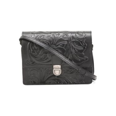 Imagem de Patricia Nash | Bolsa transversal Lanza Tooled de couro, preta