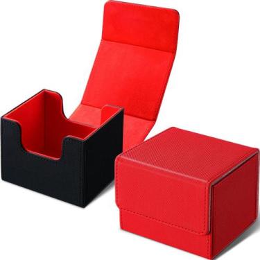 Imagem de Caixas de cartas de baralho Weewooday Leather de tamanho grande para m