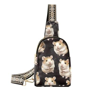 Imagem de CEBUGI Pochete feminina transversal de couro para porquinho-da-índia para caminhadas, viagens ao ar livre