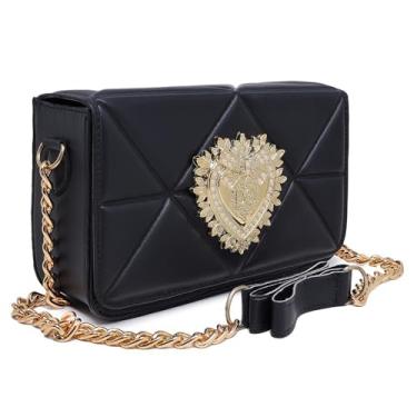 Imagem de Bolsa Feminina Transversal Pequena De Ombro Alça De Corrente (Preto)