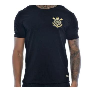 Imagem de Camisa Corinthians Brasão Preto Ouro Masculina-Masculino