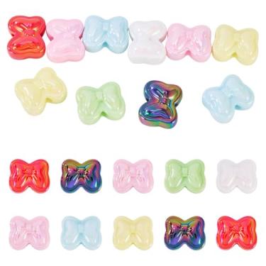 Imagem de 10 peças opacas contas de laço acrílico iridescente contas de plástico bonito contas soltas para bricolage pulseira da amizade brinco colar fazer joias charme estético contas para chaveiro telefone