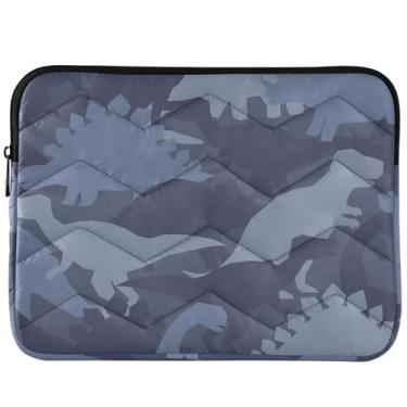 Imagem de Capa protetora para notebook cinza camuflagem dinossauro capa protetora universal 13-14 polegadas para MacBook Air Sleeve 13 polegadas