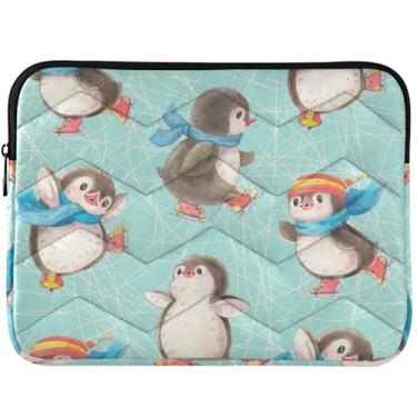 Imagem de Capa protetora para notebook adorável pinguim fofa acolchoada para MacBook Pro capa protetora para laptop de 13 a 14 polegadas universal