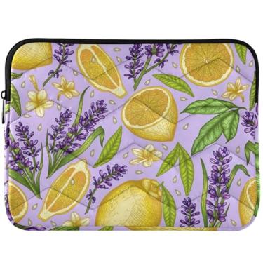 Imagem de Capas de computador de lavanda floral e limão para laptop para MacBook Pro 14 manga 14 acessórios de computador universais 13-14 polegadas