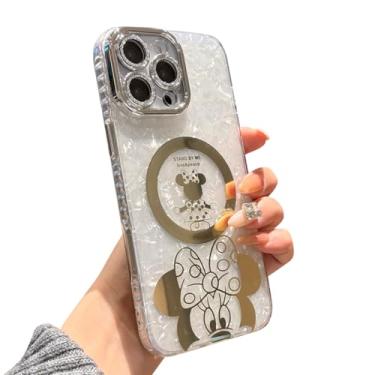 Imagem de Meishangmei Capa para iPhone 16 Pro, capa brilhante translúcida [compatível com MagSafe], proteção de lente de câmera brilhante design bonito capa protetora à prova de choque rígida para meninas e