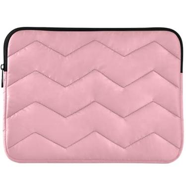 Imagem de Capa personalizada rosa acolchoada para laptop para MacBook Air 13 polegadas capa de laptop inchada 13-14 polegadas universal