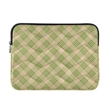 Imagem de Bolsas para laptop chiques verdes bege xadrez, bolsas para laptop de 33 a 13,3 polegadas para mulheres, bolsas para professores