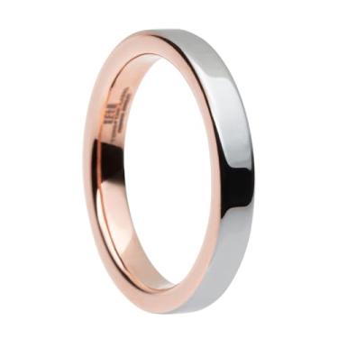Imagem de Aliança de Tungstênio Bali Prata e Rose 3mm