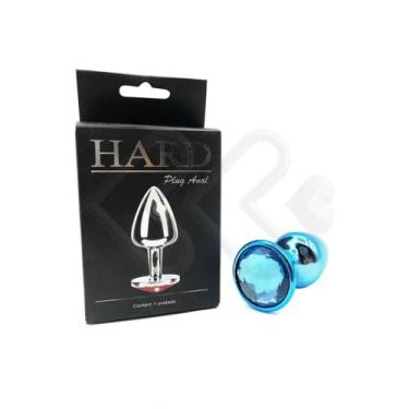 Imagem de Plug Anal "P" em Formato Cônico com Joia na Base - Hard, Azul com Pedr