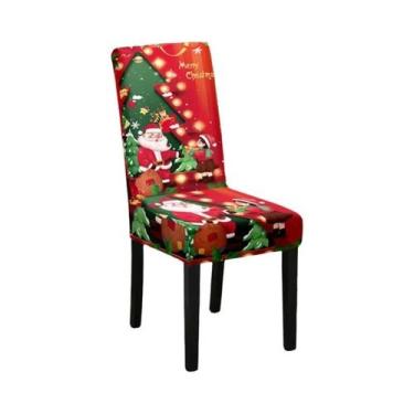 Imagem de Capa Elástica Para Cadeira De Natal Com Encosto Alto, Pacote Completo 