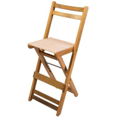 Imagem de Banqueta Alta Dobrável Madeira Maciça Bar Bistrô Restaurante - Só Mesa