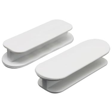 Imagem de Murtenze Pacote com 4 puxadores autoadesivos, puxadores adesivos de gaveta de plástico ABS, puxadores de janela de armário deslizantes para cozinha, armário, maçanetas, portas de celeiro (branco)