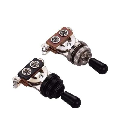 Imagem de Dioche Interruptor de Guitarra Elétrica LP SG de 3 Vias Alternar Seletor de Captador de 3 Posições de Metal Premium para Guitarras Elétricas da Série SG Preto Prata Top 52 X 32 X 20 Mm (Top prateado)