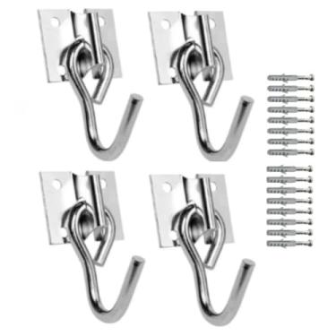 Imagem de 4 Peças Gancho De Rede Balanço até 250kg Armador Aço Reforçado Com 16 Parafusos E 16 Buchas(Zincado)