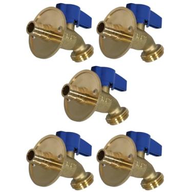 Imagem de 5 peças XFITTING 1,27 cm Propex X 1,27 cm Mangueira de jardim Rosqueada Bibb No-Kink com Flange de Unhas, Válvula de Jardim de Expansão Pex A, 1/4 de volta, latão sem chumbo, para Uponor (Wirsbo), Sio