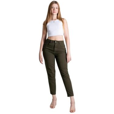 Imagem de Calça mom Feminina verde Sarja Sawary 276908-Feminino