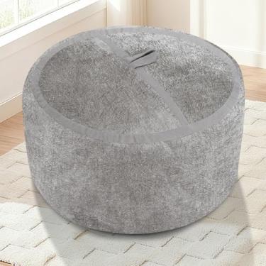 Imagem de HABUTWAY Cadeira de pufe de 6 m, cadeiras pequenas BeanBag com enchimento de espuma de memória, cadeira de veludo ultramacia com alça portátil, sofá confortável para sala de estar, sem montagem