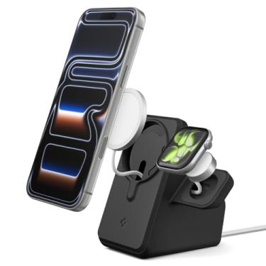 Imagem de Spigen Suporte MagFit Duo projetado para carregador MagSafe (25W) 2024 e suporte de carregador para Apple Watch - preto