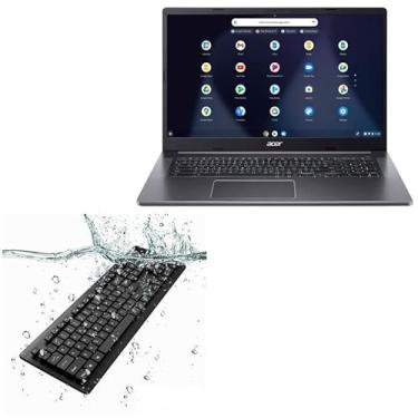 Imagem de Teclado BoxWave compatível com Acer Chromebook 317 (CB317-1HT) (teclado da BoxWave) – Teclado USB AquaProof impermeável, lavável e resistente à água – Preto