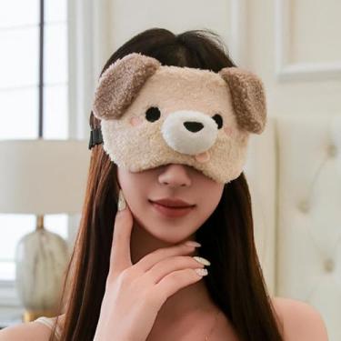Imagem de Máscara de dormir confortável com bloqueio de luz para viagens para casa e relaxamento com design de estilo filhote de cachorro brincalhão