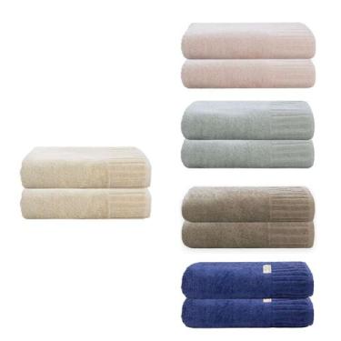 Imagem de Kit 2 Toalhas De Banho Gigante Grande Banhão Algodão 85x150cm Banheiro