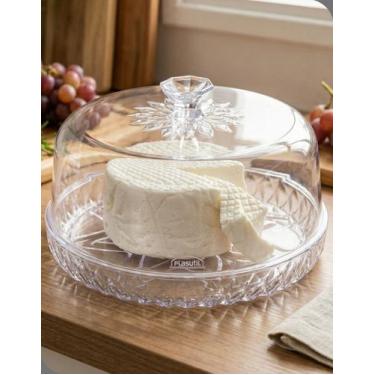 Imagem de Queijeira Plasutil Glamour Cristal Acrílico Transparente com Tampa e P