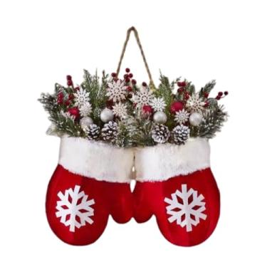 Imagem de Guirlanda de Natal de inverno, suprimentos de decoração sazonal de casa de fazenda | Decorações de guirlanda para porta da frente | para casa, interior, exterior, , festas de fim de ano, janela