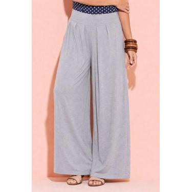 Imagem de Kit 2 Calça Pantalona Feminina Cintura Alta Tribo livre, Cinza claro, 