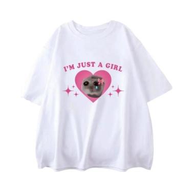 Imagem de Camiseta Casual De Verão Para Meninas Com Estampa De Hamster, Manga Cu
