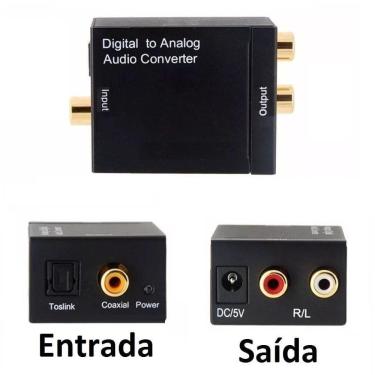 Imagem de Conversor Áudio Óptico Coaxial Analógico Rca Saída R/l DVD