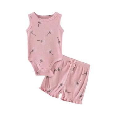 Imagem de Conjunto De Bodies E Calças De Algodão Para Bebês Meninos E Meninas, S