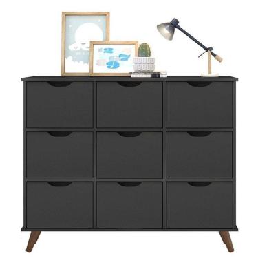 Imagem de Nicho Organizador Retrô 9 Gavetas Preto - Qmovi