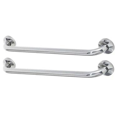 Imagem de Barra de Apoio Alca 80cm kit 2 Uni Acessibilidade Idoso Cadeirante Deficiente Box Banheiro Seguranca Corrimao Corredor