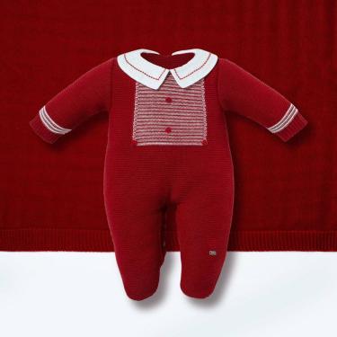 Imagem de Saída Maternidade Menino Listras Macacão+Manta Vermelho- Hug