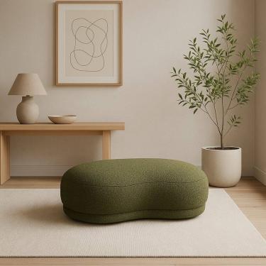 Imagem de Puff Orgânico para Sala de Estar Bouclê Judi Verde