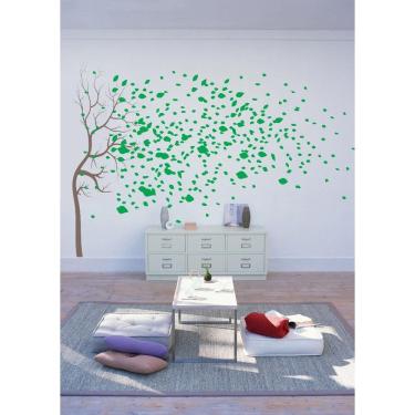 Imagem de Adesivo Decorativo de Parede Arvore com 2 Metro e folhas