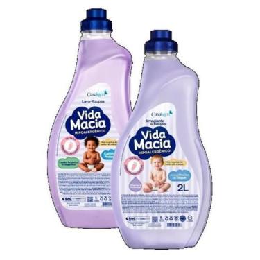 Imagem de Lava Roupas Vida Macia Amêndoas + Amaciante Amêndoas 2L