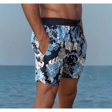 Imagem de Short Praia Masculino Bermuda Curta Tactel Estampado Floral-Masculino