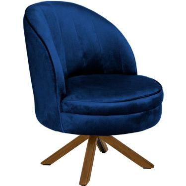 Imagem de Poltrona Giratória Mississipi Base Giromad Veludo Azul Royal - Nexta Casa