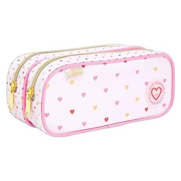 Imagem de Estojo Escolar Infantil Duplo Académie Coração Rosa - Tilibra