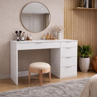 Imagem de Penteadeira sem Espelho 5 Gavetas Elegance Yescasa Branco