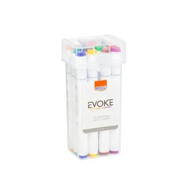 Imagem de Marcador Artístico BRW Evoke Dual Marker DM1200 12 cores