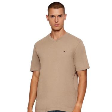 Imagem de Camiseta Tommy Hilfiger Essential Gola V Neck Tee Caqui-Masculino